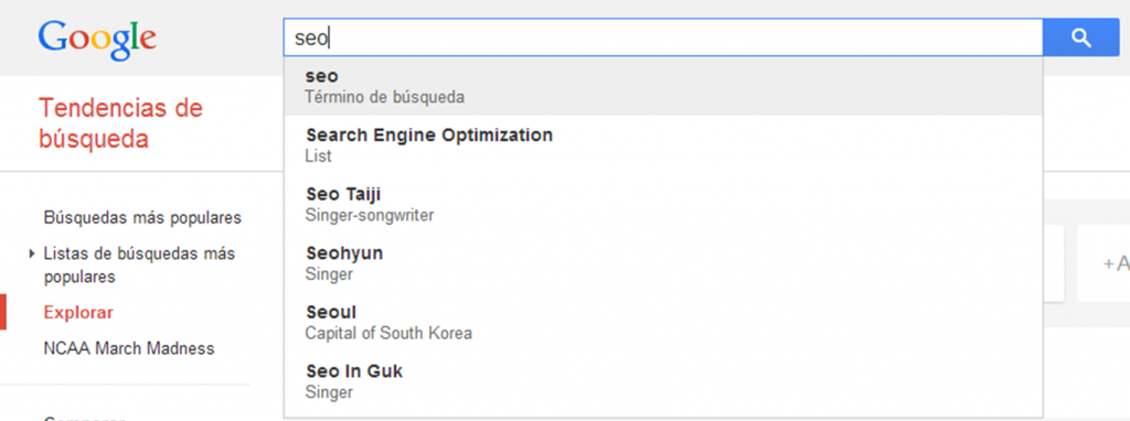 SEO en Google Trends