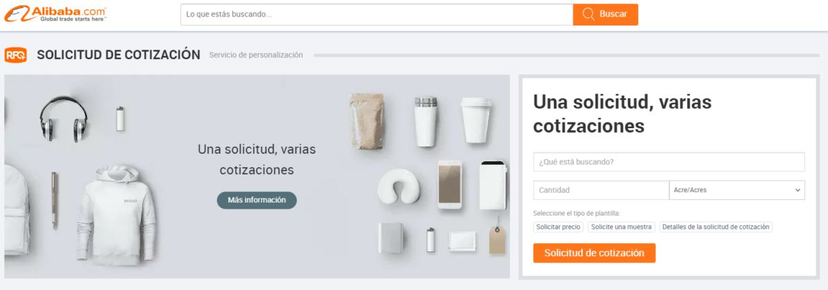 Diseño web Alibaba