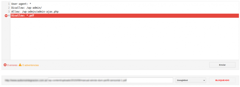 pdf disallow - Bloquear pdf's