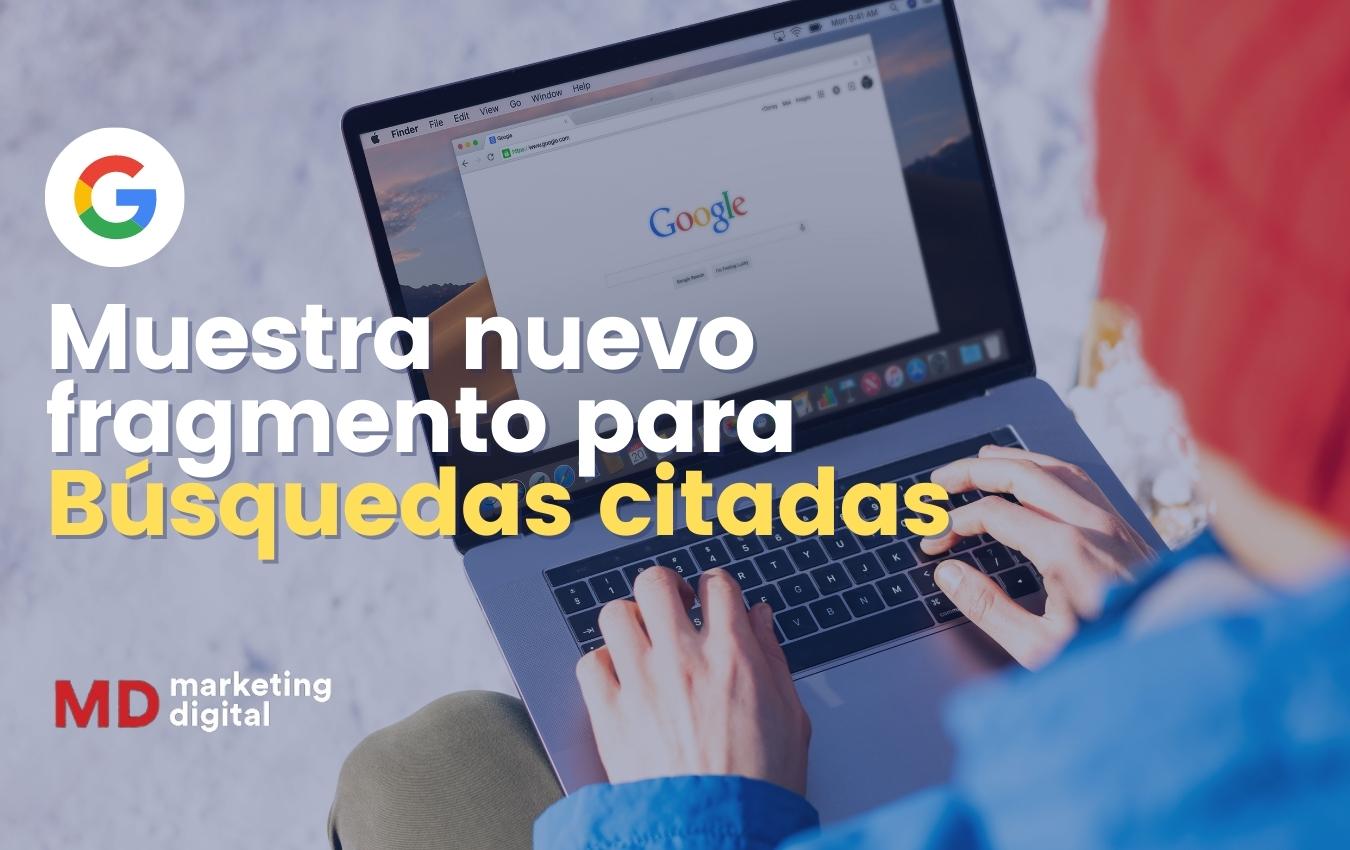 Nuevo fragmento para búsquedas citadas en Google