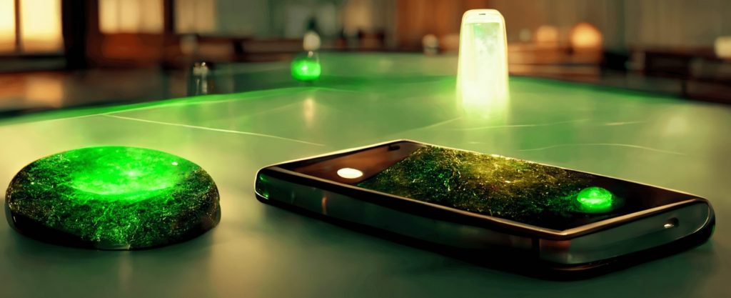 Telefono celular sobre una mesa