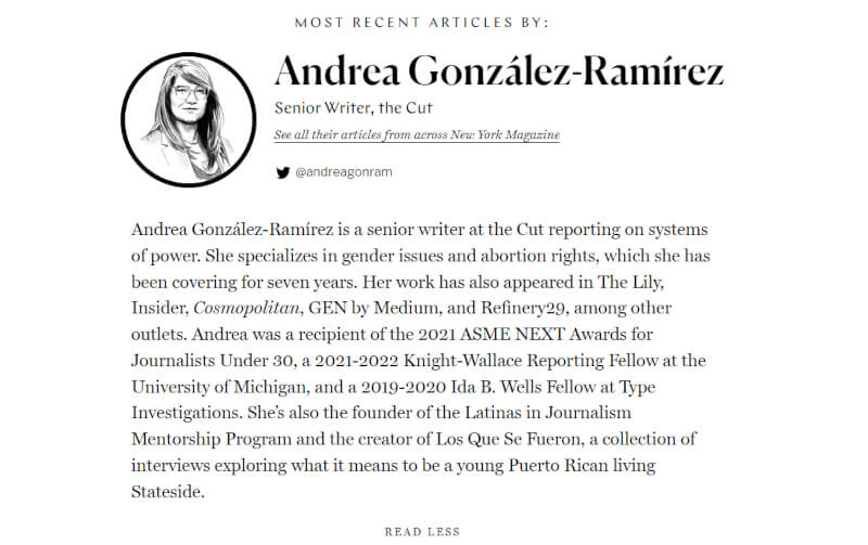 página de autor de Andrea González-Ramírez