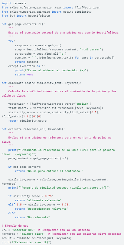script en Python de Cosine Similarity