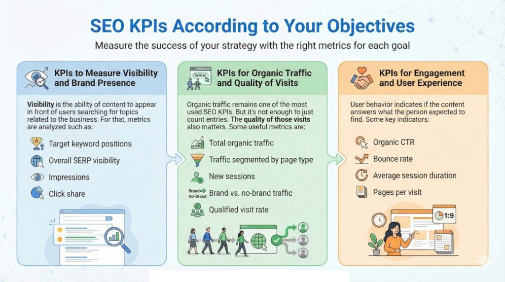 SEO KPIs according to you objectives