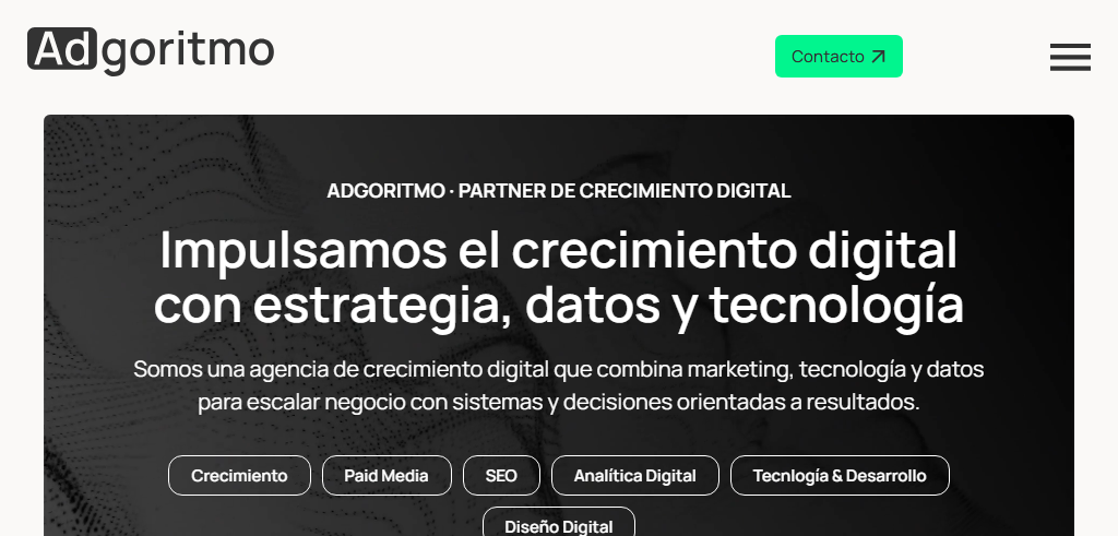 Sitio Web de la Agencia Adgoritmo