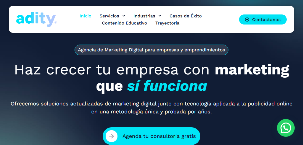 Sitio Web de la Agencia Adity