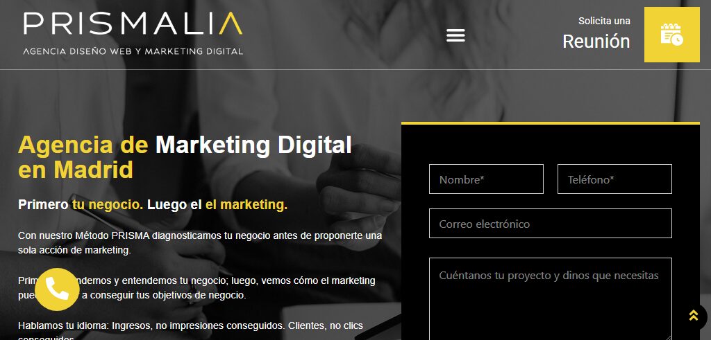 Sitio Web de la Agencia Prismalia